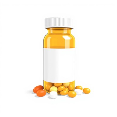 Orange prescription bottle with pills