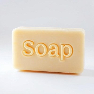 A bar of soap on a white background