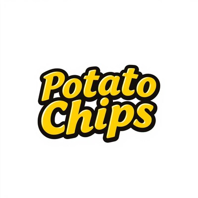 Potato chips logo in yellow and black