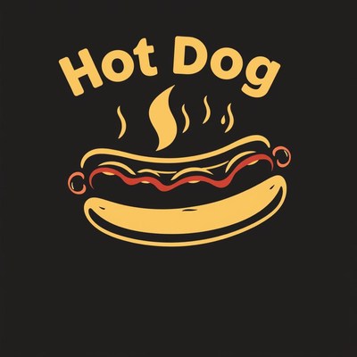 A hot dog with mustard and ketchup on a black background