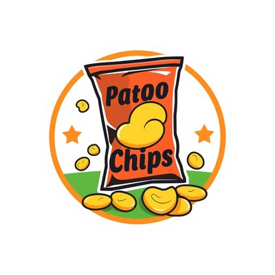 A bag of patoo chips is open, spilling chips