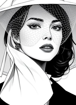 A woman in a wide-brimmed hat gazes into the distance