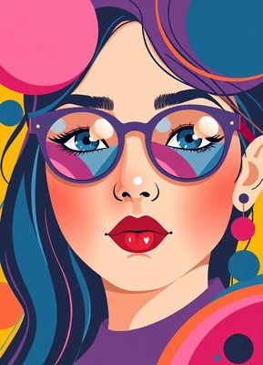 A woman in glasses looks off to the side