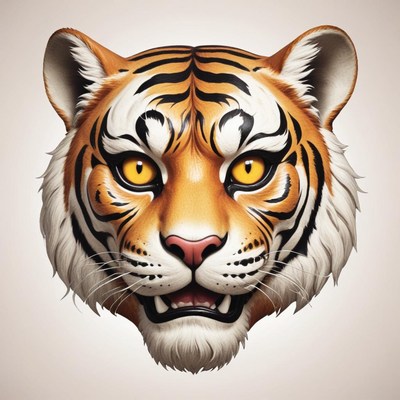 A tiger's face stares intently