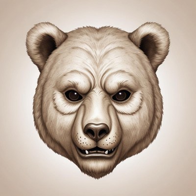 A close-up of a bear's face