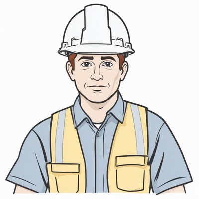 A man wearing a hard hat and safety vest