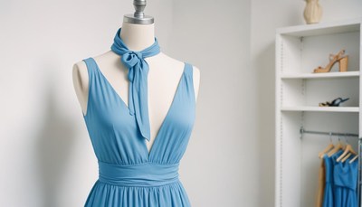 A light blue dress on a mannequin in a store