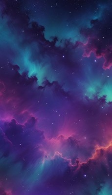 Purple and blue nebula with white stars