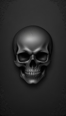 A skull on a black background