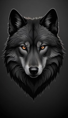 A close-up of a wolf's face