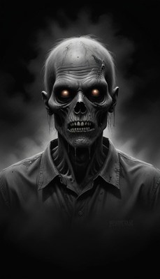 A digital illustration of a zombie