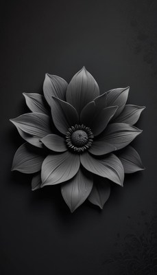 A black flower on a dark background