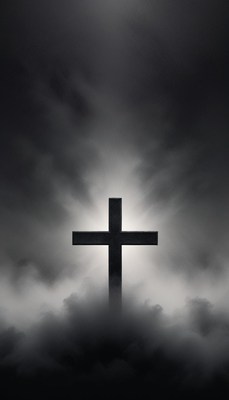 A cross stands tall against a cloudy sky