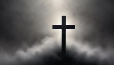 A cross stands tall against a cloudy sky