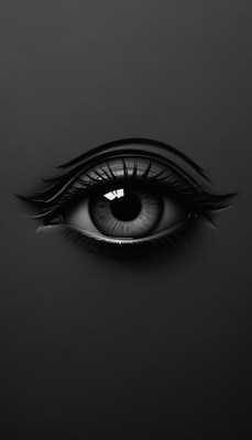 A close-up of an eye with long eyelashes