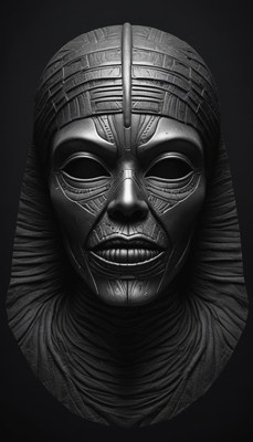 A detailed bust of an egyptian pharaoh
