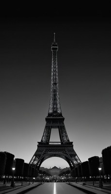 The eiffel tower stands tall against the night sky
