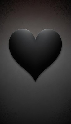 A black heart on a dark gray background