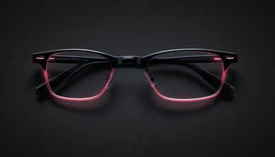 Black eyeglasses with pink trim