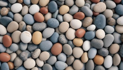 Smooth stones on a beach