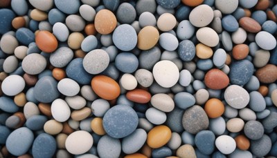 Smooth stones on a beach