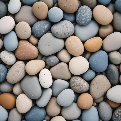 Smooth stones on a beach