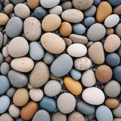 Smooth stones on a beach