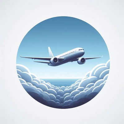 A plane flies above clouds in the sky