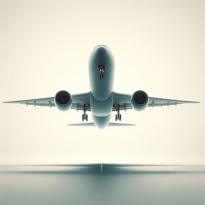 An airplane takes off from the runway