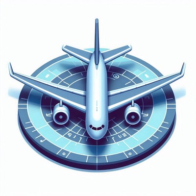 A plane is ready for takeoff on a runway