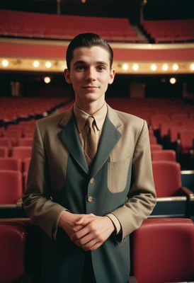 A man stands in a theater