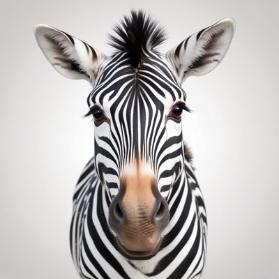 A zebra stares directly at the camera