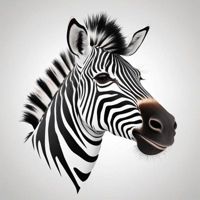 A zebra's head with black and white stripes