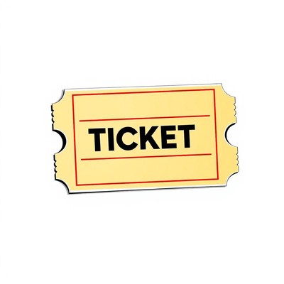 A yellow ticket with red lines