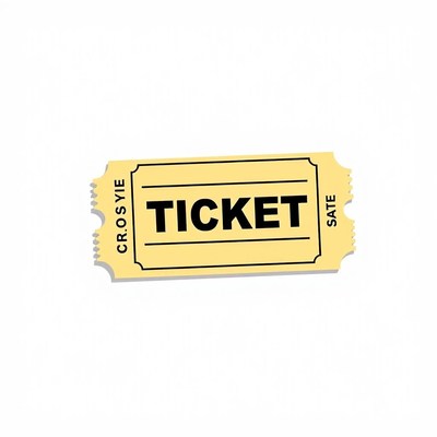 A yellow ticket with black text
