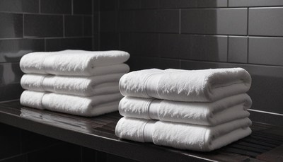 Fresh towels in a hotel bathroom