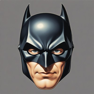 A close-up of batman's mask