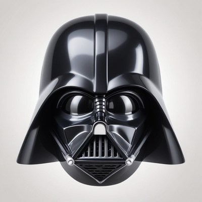 A darth vader helmet against a white background