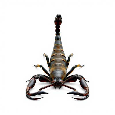 A scorpion with its tail raised, ready to strike