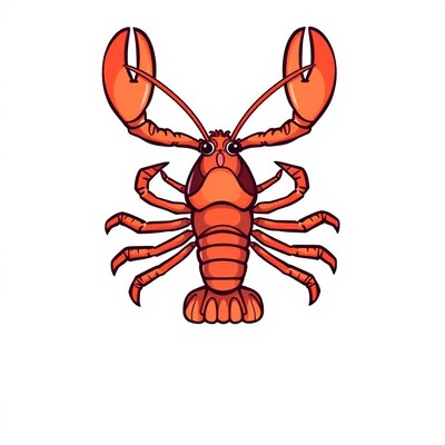 A cartoon lobster with large claws