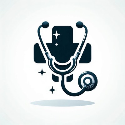 A black and white medical icon