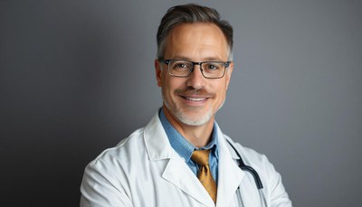 A doctor smiles for the camera