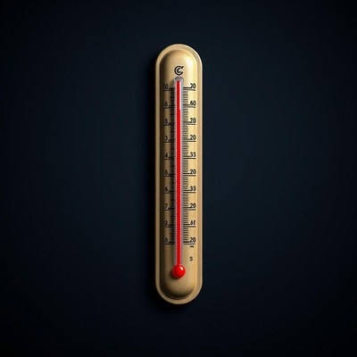A thermometer shows a temperature of 41 degrees celsius
