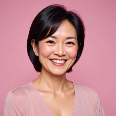 A woman smiles for the camera