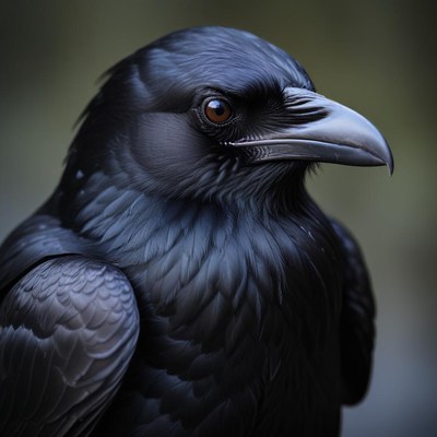A raven perches in the forest