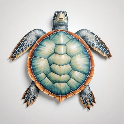 A sea turtle viewed from above