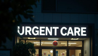 An urgent care center is open late at night
