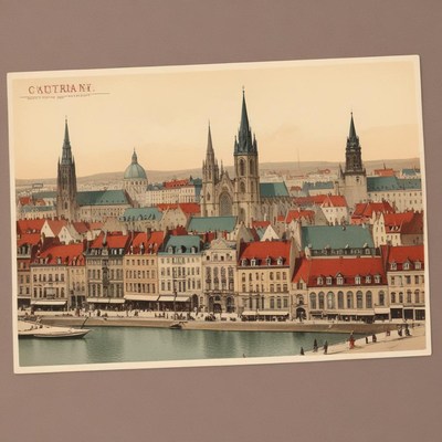 A view of the city of coutrai, belgium