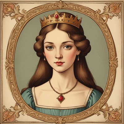 A young woman wearing a crown and jewelry
