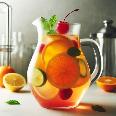 A pitcher of refreshing fruit-infused water